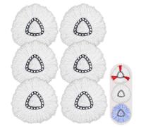 Paquete de 6 cabezales de fregona de repuesto compatibles con trapeadores giratorios triangulares vileda - Reemplazo de cabezales de fregona