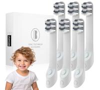 Paquete de 6 cabezales de repuesto para cepillo de dientes para niños, compatibles con cepillo de dientes eléctrico Quip, cerdas suaves, cabezales de repuesto para niños y niñas, cabezales de cepillo