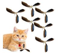 Paquete de 6 cabezales de repuesto para juguetes de plumas de gato, repuestos de plumas giratorios autoentretenidos para gatos - Juguetes interactivos para gatos que alivian el estrés para mantener a