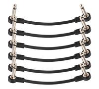 Paquete de 6 cables finos para pedal de efecto de guitarra, con textura, ahorro de espacio, para configuración compacta de pedalera, cables de pedal de baja capacitancia