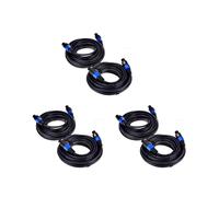 Paquete de 6 Cables Macho Speakon Una Speakon de 25 Pies, Cable de Audio Profesional AWG de Calibre 12 Cable de Altavoz para DJ Cable Con Bloqueo de