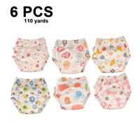 Paquete de 6 calzoncillos unisex de algodón reutilizables para el entrenamiento para ir al baño, transpirables, para niños y niñas pequeños,