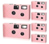 Paquete de 6 cámaras Desechables a Granel para Bodas, cámara de un Solo Uso de 35 mm con Flash Desechables, cámara de una Sola Vez, película en Blanco y Negro para reuniones, Bodas, Aniversarios,