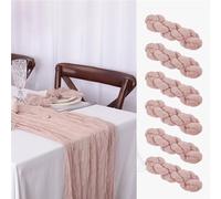 Paquete de 6 caminos de mesa de gasa, caminos de mesa decorativos for bodas, fiestas de cumpleaños(Fleshcolor)