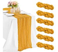 Paquete de 6 caminos de mesa navideños de 108 pulgadas de largo (amarillo mostaza)