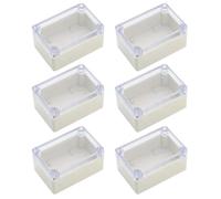 Paquete de 6 carcasas impermeables IP65 para electrónica, 58 x 83 x 33 mm, cubierta transparente, carcasa de proyecto universal, caja de conexiones para exterior e interior, carcasa de plástico