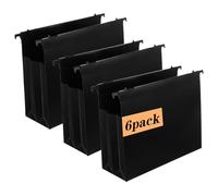 Paquete de 6 carpetas colgantes de plástico de alta capacidad, bolsillo expandible de 4 pulgadas con separadores móviles, resistentes para archivadores, pestañas insertables, tamaño carta