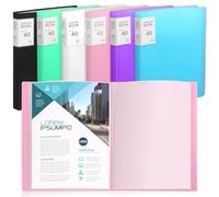 Paquete de 6 carpetas de arte de 9.1 x 12.2 pulgadas, 40 bolsillos, carpeta grande de 80 páginas, carpeta de arte resistente con protectores de hojas transparentes, libro de presentación para