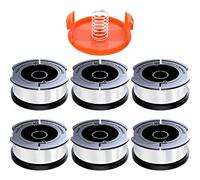 Paquete de 6 carretes para desbrozadoras, compatibles con desbrozadoras, 1,65 mm de diámetro, 10 m de hilo de nailon, incluye 6 repuestos.