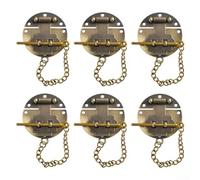 Paquete de 6 cierres de hebilla de panel redondo de aleación de zinc para cajas de madera, joyas y cajas, bisagras de gabinete de bronce antiguo, 50 x 58 mm