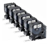 Paquete de 6 cintas de etiquetas compatibles Dymo D1 de 19 mm 45803 45803s S0720830 recambios para etiquetadora, negro sobre blanco, 3/4 pulgadas x 23 pies (7 m), para Dymo LabelManager 360D 420P 450D