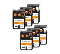 Paquete de 6 cintas de etiquetas de repuesto para 1868767 A1868767 Negro sobre naranja Cinta de vinilo autoadhesiva industrial multiuso 19 mm x 7 m Compatible con DYMO XTL-300 XTL-500