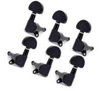 Paquete de 6 clavijas de afinación de cuerda de guitarra de metal negro y afinadores de teclas para cabezales de guitarra eléctrica acústica