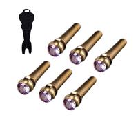 Paquete de 6 clavijas para puente de guitarra, textura de metal, adecuadas para un sonido estable en guitarras acústicas estándar