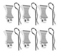 Paquete de 6 clips de cuerpo Vgoohobby con soporte de fijación, pestañas de aluminio de repuesto para Redcat Traxxas Tamiya Axial SCX10 1/10 1/12 RC Scale Car Crawler (plata)