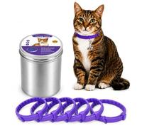 Paquete de 6 collares calmantes eficientes para aliviar la ansiedad y el estrés, feromonas, calma, relajante, cómodo, ajustable, para gatos pequeños, medianos y grandes, gatitos