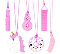 Paquete de 6 collares sensoriales para masticar, juguetes masticables para autismo para niños y niñas, TDAH, SPD, masticar, dentición o necesidades especiales, juguetes masticables para niños autistas