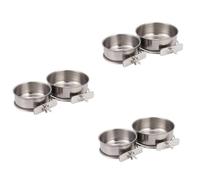 Paquete de 6 comederos para pájaros y loros con abrazadera de acero inoxidable, cuencos para comida y agua, comederos para cacatúas, cotorra