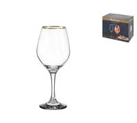 Paquete De 6 Copas Amber Burdeos Oro Cl 36,5-440265 Transparente Pasabahce