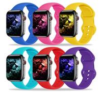 Paquete de 6 correas compatibles con Apple Watch Band de 42 mm, 41 mm, 40 mm, 38 mm, para mujeres y hombres, correa deportiva de silicona para iWatch Series Ultra 10 9 8 SE 7 6 5 4 3 2 1