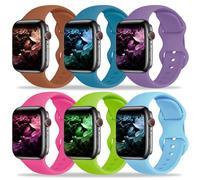 Paquete de 6 correas compatibles con Apple Watch Band de 42 mm, 41 mm, 40 mm, 38 mm, para mujeres y hombres, correa deportiva de silicona para iWatch Series Ultra 10 9 8 SE 7 6 5 4 3 2 1