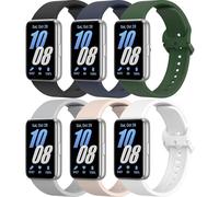 Paquete de 6 correas de silicona para Samsung Galaxy Fit 3, correa deportiva de silicona suave ajustable para reloj inteligente Samsung Galaxy SM-R390 (A)