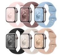 Paquete de 6 correas deportivas compatibles con Apple Watch Band de 38 mm, 40 mm, 41 mm, 42 mm, 44 mm, 45 mm, 46 mm, 49 mm, silicona iWatch Band Ultra 2/Ultra SE Series 10 9 8 7 6 5 4 3 2 1 para