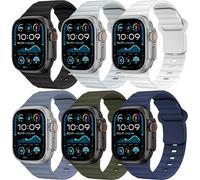 Paquete de 6 correas deportivas para Apple Watch de 40 mm, 41 mm, 42 mm, 38 mm, 44 mm, 45 mm, 46 mm, correas de silicona impermeable para Apple Watch Series 11, 10, 9, 8, 7, 6, 5, 4, 3, SE, Ultra de