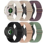 Paquete de 6 correas elásticas Solo Loop para Garmin Venu 3S Strap/Venu 2S/Forerunner 265S/255S/255S Music/Vivoactive 4S/Vivomove 3S, correa de nailon suave de 18 mm de repuesto de liberación rápida