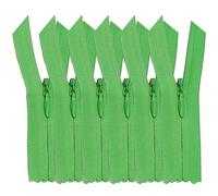 [Paquete de 6] Cremalleras invisibles de nailon [40 cm] para ropa, bolsos y costura, blanco, negro, beige y más, incluye slider de metal, costura, manualidades, patchwork (verde)