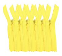 [Paquete de 6] Cremalleras invisibles de nailon [40 cm] para ropa, bolsos y costura, blanco, negro, beige y más, incluye slider de metal, costura, manualidades, patchwork (amarillo)