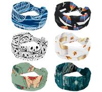 Paquete de 6 diademas anchas para mujer, diadema de arco iris, con nudos para yoga, entrenamiento, diadema elástica suave, accesorios para el cabello de moda