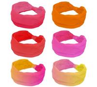 Paquete de 6 diademas elásticas para mujer, color naranja puro, para yoga, entrenamiento, deporte, turbante, envoltura para el cabello, diadema ancha para niñas y mujeres
