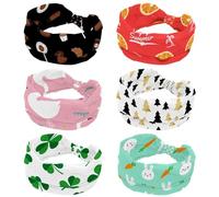 Paquete de 6 diademas elásticas para mujer, color rosa limón, banda ancha antideslizante, absorbe la humedad, para yoga, gimnasio, correr, fitness, deporte