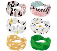 Paquete de 6 diademas Hello Spring para mujer, diadema ancha de moda, envoltura elástica cruzada, turbante para entrenamiento deportivo