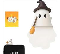 Paquete de 6 dijes de teléfono fantasma para tops, bonitos dijes de teléfono, decoraciones de Halloween, fantasmas y calabazas, juego de mini figuras, E, Plástico, No es una piedra preciosa