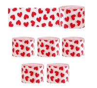 Paquete de 6 elegantes serpentinas de papel crepé para el día de San Valentín para fiestas, aniversarios, celebraciones, decoración de aniversario
