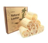 Paquete de 6 esponjas de lufa natural exfoliante suave para ducha, esponjas de luffa que revelan la belleza natural de tu piel