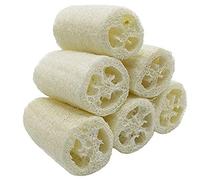 Paquete de 6 esponjas exfoliantes 100% naturales de 4 pulgadas, NT_Big SPA para el cuidado de la piel en el baño, la mejor esponja exfoliante corporal Luffa, elimina la piel muerta