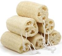 Paquete de 6 esponjas naturales exfoliantes corporales, esponja de baño de luffa orgánica de 5 pulgadas para limpieza profunda y piel suave, esponja natural de lufa real para hombres y mujeres