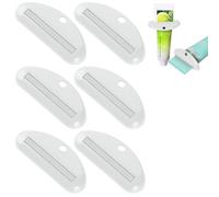 Paquete de 6 exprimidores de tubos, exprimidor de pasta de dientes ABS, herramienta exprimidora de tubos (blanco)