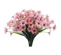 Paquete de 6 flores artificiales violetas para decoración del hogar y eventos, construcción con pétalos de tela y tallos de plástico para un aspecto consistente (rosa)