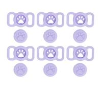 Paquete de 6 Fundas para Collar de Mascotas, Soporte Protector de Silicona Suave, Funda de rastreador antipérdida para Correa de Collar de Gato, Compatible con 1ª 2ª generación, (Violeta)