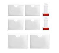 Paquete de 6 Fundas para Tarjetas con 2 Clips para boletos, Tarjeta de Parabrisas, Clip para pases estacionamiento, Insignia y Pasaporte Transparente para Parabrisas Coche, Furgoneta y Caravana