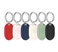 Paquete de 6 fundas protectoras de silicona con llavero compatible con Xiaomi Smart Tag, funda antipérdida a prueba de golpes con llavero (paquete 6-B)