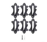 Paquete de 6 ganchos de calavera para colgar en la pared para mostrar colecciones de decoración, rústico, moderno, organización de oficina en casa, solución de ahorro de espacio, acabado negro, fácil
