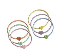 Paquete de 6 gomas elásticas para el pelo con forma de corazón, para peinados elegantes, adecuados para niños y niñas