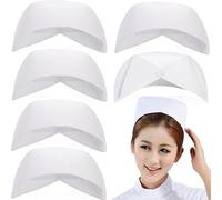 Paquete de 6 gorros de enfermera, resistentes gorras de enfermera para Halloween, disfraz de diadema de enfermera blanca adecuado para mujeres, escuela, fiesta, suministros de cosplay