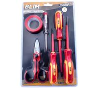 Paquete de 6 herramientas aisladas de 1000 V (llaves + tijeras + cinta aislante) - BLIM