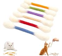 Paquete de 6 hisopos de algodón con hierba gatera, palitos masticables gigantes para jugar en interiores, dentición dental duradera para gatos